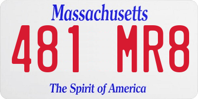 MA license plate 481MR8