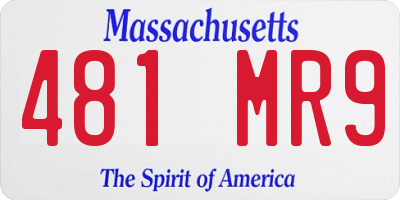 MA license plate 481MR9