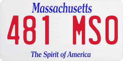 MA license plate 481MS0