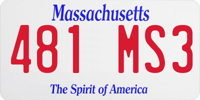 MA license plate 481MS3