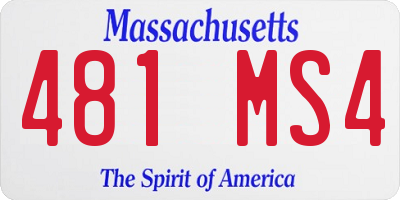 MA license plate 481MS4