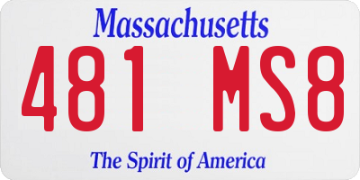 MA license plate 481MS8