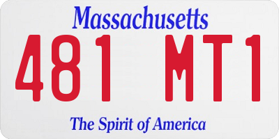 MA license plate 481MT1