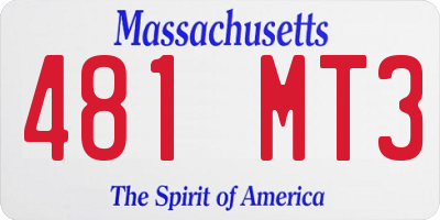 MA license plate 481MT3
