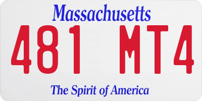 MA license plate 481MT4