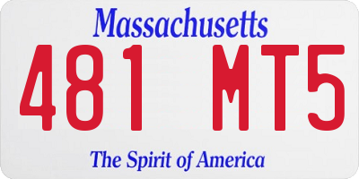 MA license plate 481MT5