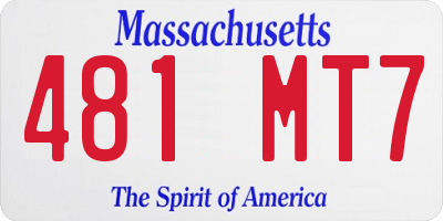 MA license plate 481MT7