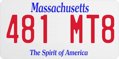 MA license plate 481MT8