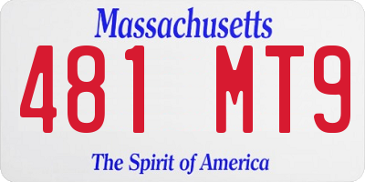 MA license plate 481MT9