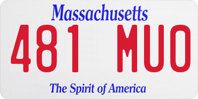 MA license plate 481MU0