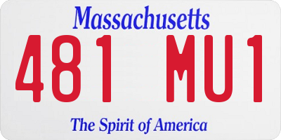 MA license plate 481MU1