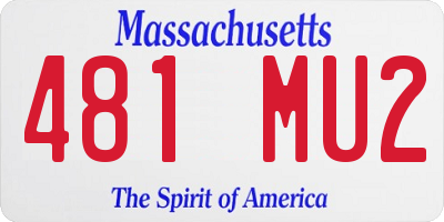 MA license plate 481MU2