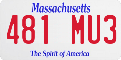 MA license plate 481MU3