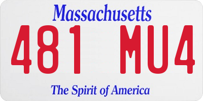 MA license plate 481MU4