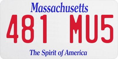 MA license plate 481MU5