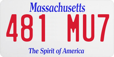 MA license plate 481MU7