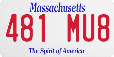 MA license plate 481MU8