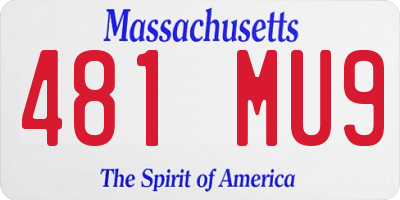 MA license plate 481MU9
