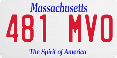 MA license plate 481MV0