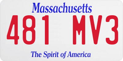 MA license plate 481MV3