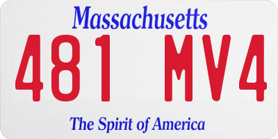 MA license plate 481MV4