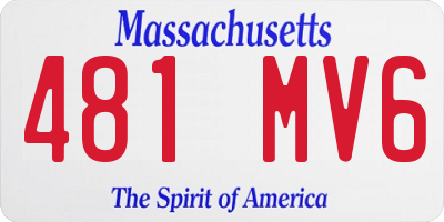 MA license plate 481MV6