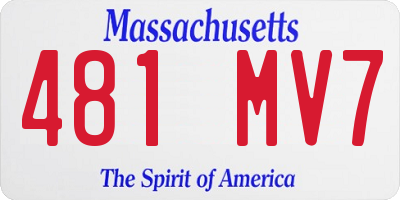 MA license plate 481MV7