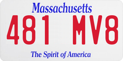 MA license plate 481MV8