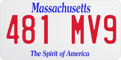 MA license plate 481MV9