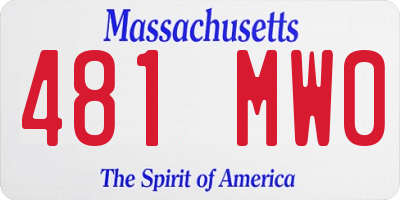 MA license plate 481MW0
