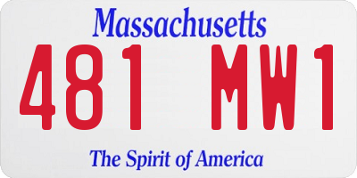 MA license plate 481MW1