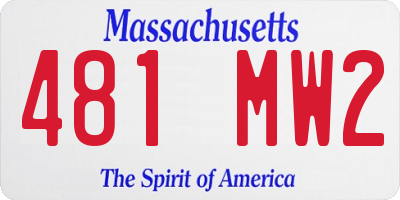 MA license plate 481MW2