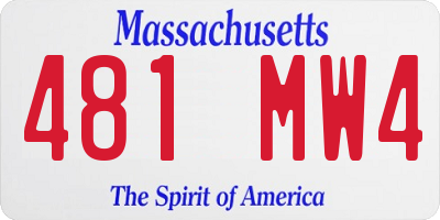 MA license plate 481MW4