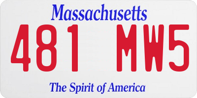 MA license plate 481MW5
