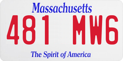 MA license plate 481MW6