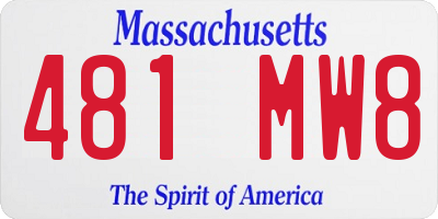 MA license plate 481MW8