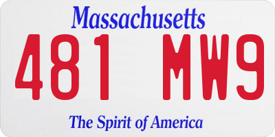 MA license plate 481MW9
