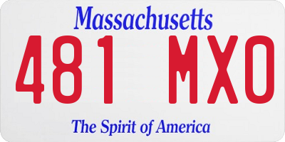 MA license plate 481MX0