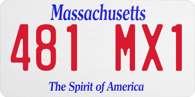MA license plate 481MX1