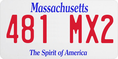 MA license plate 481MX2