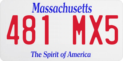 MA license plate 481MX5
