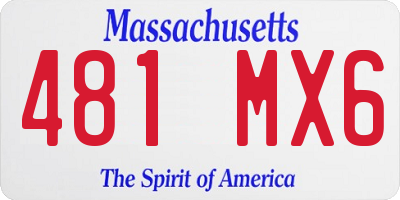 MA license plate 481MX6
