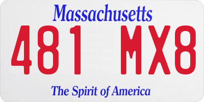 MA license plate 481MX8
