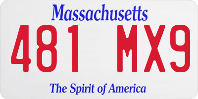 MA license plate 481MX9