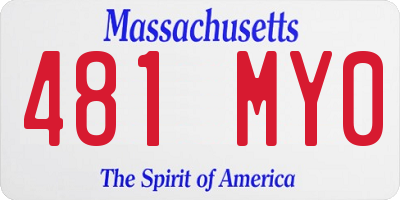 MA license plate 481MY0