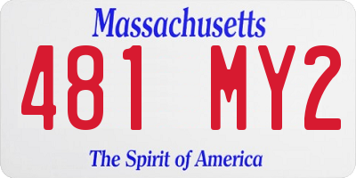 MA license plate 481MY2