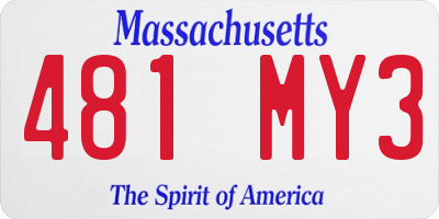 MA license plate 481MY3