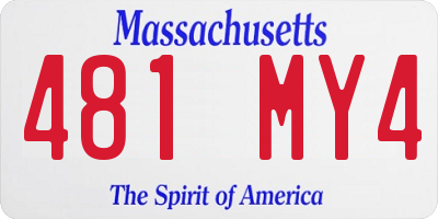 MA license plate 481MY4