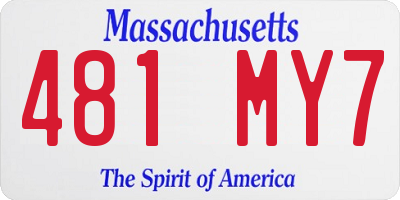 MA license plate 481MY7