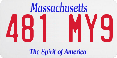 MA license plate 481MY9